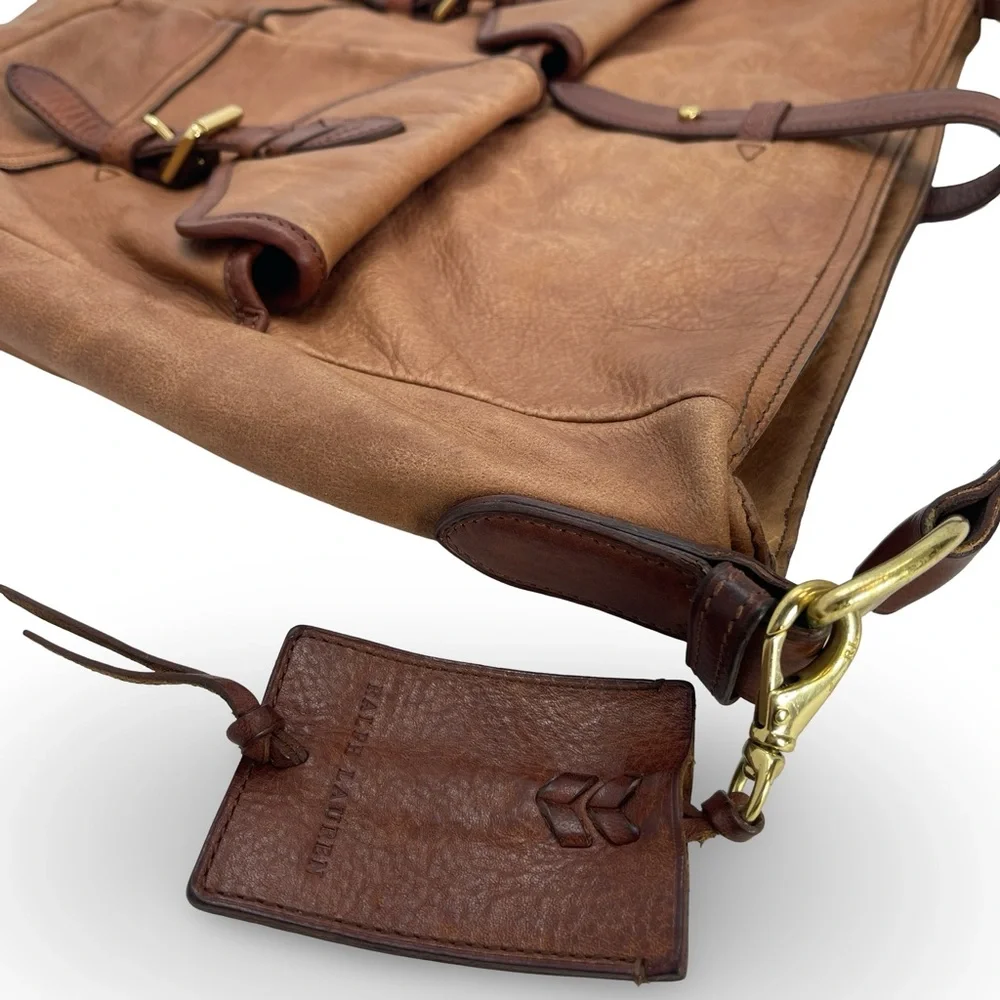 RARE Vintage Ralph Lauren Heritage Leather Field Satchel Tote – Distressed Tan - Picture 7 of 15